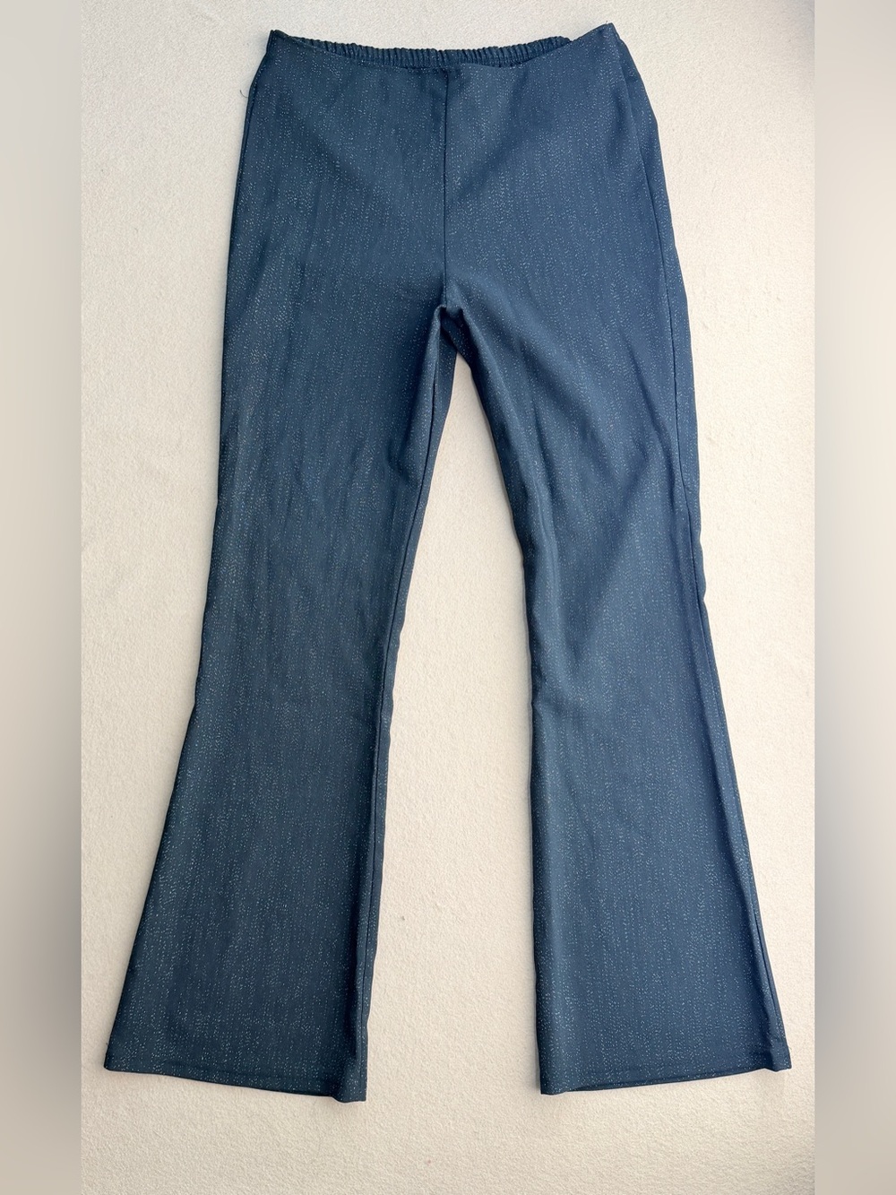 Vintage low rise bell bottoms flare Black glitter metallic 90s party disco small